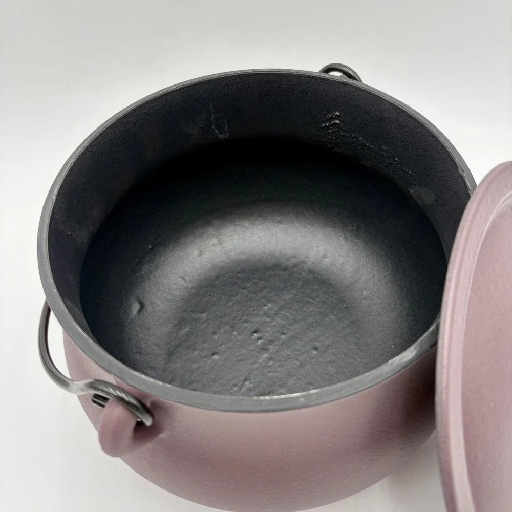 Smith & Clark Ironworks 4 Qt Cauldron Pre-Seasoned Cast Iron Pot Purple
